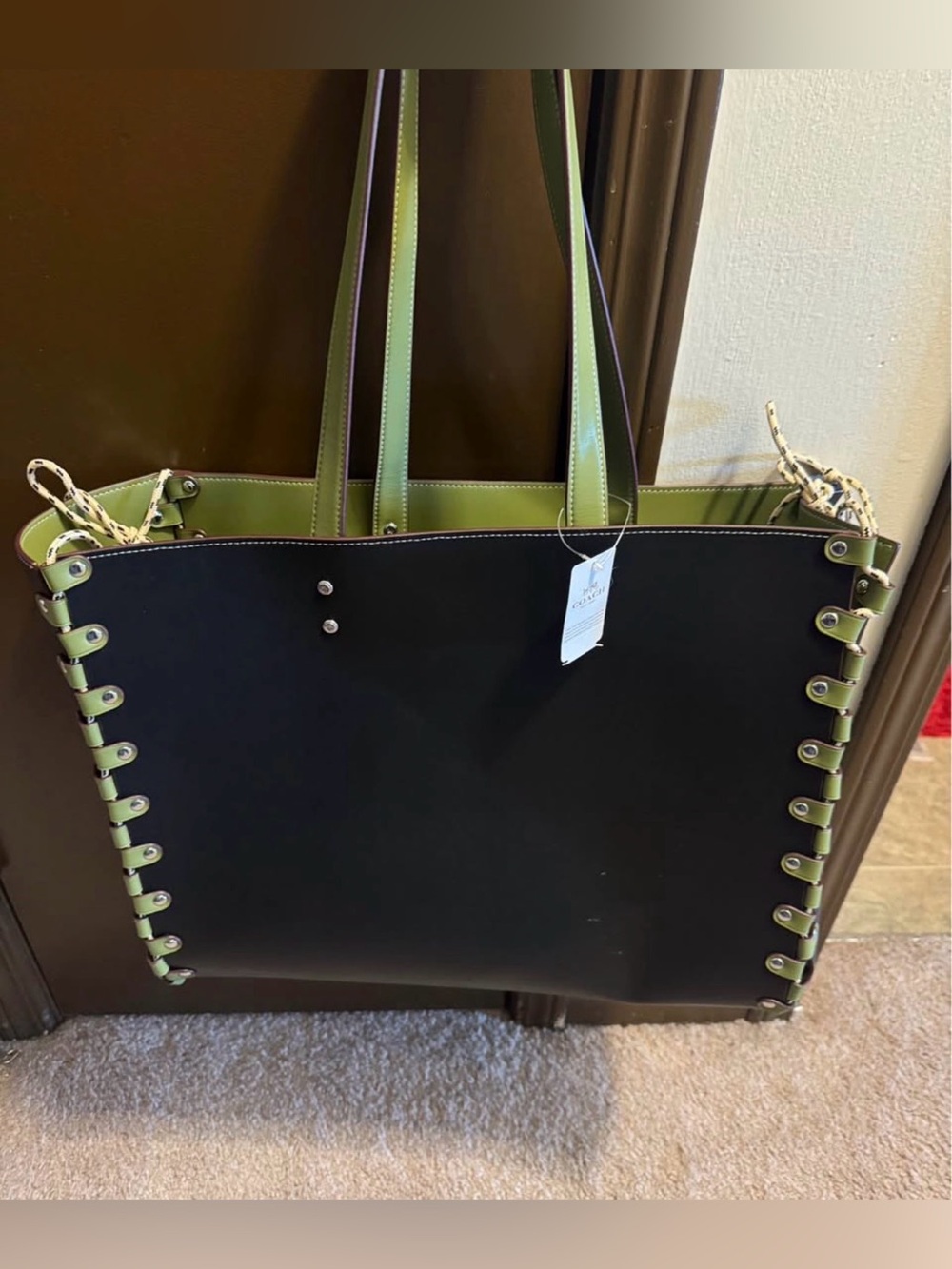 Coachtopia lace up large two way reversible tote With large pouch!!